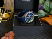 Hugo Boss Globetrotter Chronograph Blue Dial Blue Silicone Strap Watch for Men - 1513821