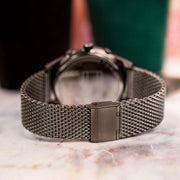 Tommy Hilfiger Weston Chronograph Grey Dial Grey Mesh Bracelet Watch For Men - 1710506