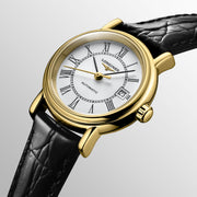 Longines Presence Automatic White Dial Black Watch for Women - L4.321.2.11.2