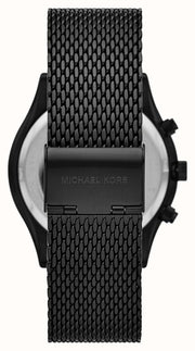 Michael Kors Slim Runway Chronograph Black Dial Black Mesh Bracelet Watch For Men - MK9060