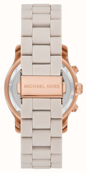 Michael Kors Runway Chronograph Grey Dial Grey Silicone Strap Watch For Women - MK7386