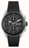 Hugo Boss Volane Chronograph Grey Dial Black Silicone Strap Watch for Men - 1513953