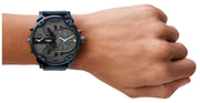 Diesel Daddy 2.0 Chronograph Grey Dial Blue Steel Strap Watch For Men - DZ7414