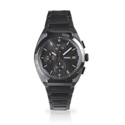Fossil Everett Chronograph Black Dial Black Steel Strap Watch for Men - FS5797