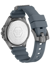 Philipp Plein The Skull Grey Dial Grey Silicone Strap Watch For Men- PWAAA2324