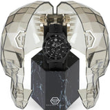 Philipp Plein The $kull Diver Black Dial Black Stainless Steel Strap Watch For Men- PWOAA0922
