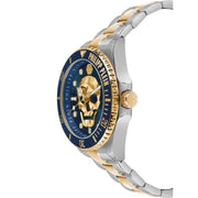 Philipp Plein The $kull Diver Blue Dial Two Tone Steel Strap Watch For Men- PWOAA0722