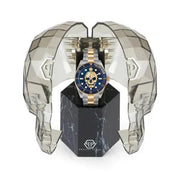 Philipp Plein The $kull Diver Blue Dial Two Tone Steel Strap Watch For Men- PWOAA0722