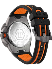 Philipp Plein Hyper Sport Chronograph Black Dial Two Tone Silicone Strap Watch for Men - PWTBA0523