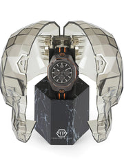 Philipp Plein Hyper Sport Chronograph Black Dial Two Tone Silicone Strap Watch for Men - PWTBA0523
