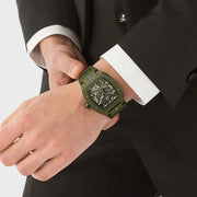 Philipp Plein The Skeleton Green Dial Green Silicone Strap Watch for Men- PWVBA0223