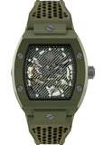 Philipp Plein The Skeleton Green Dial Green Silicone Strap Watch for Men- PWVBA0223