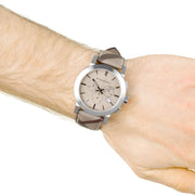 Burberry The City Smoked Brown Dial Brown Leather Strap Watch for Men - BU9361