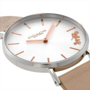 Coach Perry Silver Dial Light Brown Leather Strap Watch for Women - 14503119