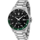 Maserati SFIDA Chronograph Black Dial Silver Steel Strap Watch For Men - R8853140005