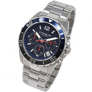 Coach Kent Chronograph Blue Dial Silver Steel Strap Watch for Men - 14602555