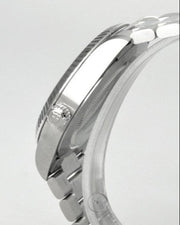 Tudor Style Automatic Black Dial Silver Steel Strap Watch for Men - M12710-0003