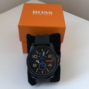 Hugo Boss Orange Detroit Analog Black Dial Black Silicone Strap Watch For Men - 1550011