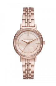 Michael Kors Cinthia Mother of Pearl Rose Gold Dial Rose Gold Steel Strap Watch for Women - MK3643