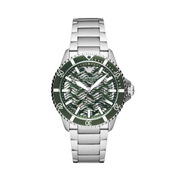 Emporio Armani Sea Explorer Meccanico Automatic Green Dial Silver Steel Strap Watch For Men - AR60061