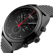 Tissot T Classic PR 100 Chronograph Black Dial Black Mesh Bracelet Watch For Men - T101.417.33.051.00