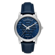 Emporio Armani Luigi Automatic Blue Dial Blue Leather Strap Watch For Men - AR60030