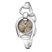 Gucci Horsebit Collection Quartz Brown Dial Silver Steel Strap Watch For Women - YA139501