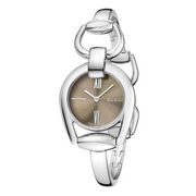Gucci Horsebit Collection Quartz Brown Dial Silver Steel Strap Watch For Women - YA139501