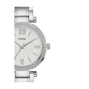 Guess Park Ave White Dial Silver Steel Strap Watch for Women - W0767L1