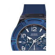 Guess Rigor Analog Blue Dial Blue Rubber Strap Watch For Men - W0248G5