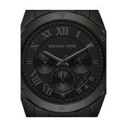 Michael Kors Brecken Chronograph Black Dial Black Steel Strap Watch For Men - MK8482