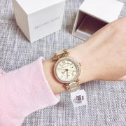 Michael Kors Parker Gold DIal Gold Steel Strap Watch for Women - MK5842