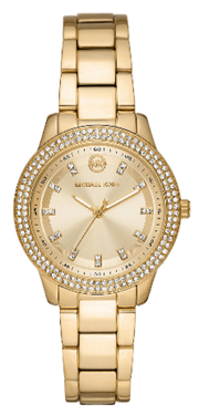 Michael Kors Tibby Pave Gold Dial Gold Steel Strap Watch for Women - MK1057