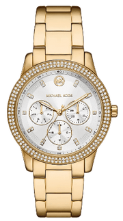 Michael Kors Tibby Multifunction White Dial Gold Steel Strap Watch for Women - MK6969
