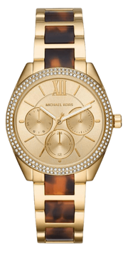 Michael Kors Janelle Chronograph Gold Dial Two Tone Steel Strap Watch For Women - MK7133