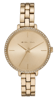 Michael Kors Charley Three-Hand Quartz Gold Dial Gold Steel Strap Watch for Women - MK4399