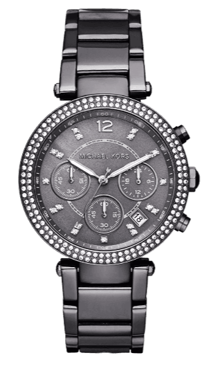 Michael Kors Parker Chronograph Grey Dial Grey Steel Strap Watch For Women - MK6265