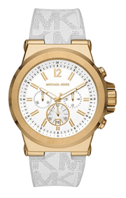 Michael Kors Dylan Chronograph White Dial White Rubber Strap Watch For Men - MK8937