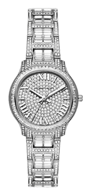 Michael Kors Sage Pavé Crystals Silver Dial Silver Steel Strap Watch for Women - MK4825LE
