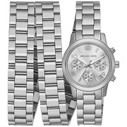 Michael Kors Runway 18K Rhodium Plated Triple Wrap Silver Dial Silver Steel Strap Watch for Women - MK7451