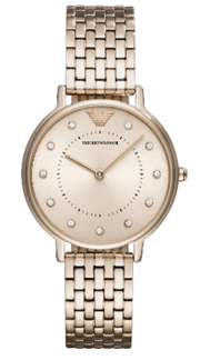 Emporio Armani Dress Quartz Rose Gold Dial Rose Gold Steel Strap Watch For Women - AR11062