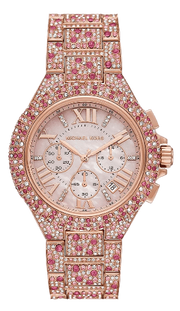 Michael Kors Camille Chronograph Mother of Pearl Dial Rose Gold Steel Strap Watch for Women - MK7272