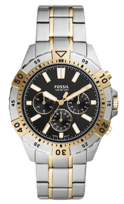 Fossil Garrett Analog Black Dial Two Tone Steel Strap Watch for Men - FS5771