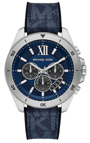 Michael Kors Brecken Chronograph Blue Dial Blue Rubber Strap Watch For Men - MK8923