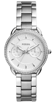 Fossil Tailor White Dial Silver Steel Strap Watch for Women - ES4262