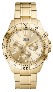 Fossil Garrett Chronograph Gold Dial Gold Steel Strap Watch for Men - FS5772