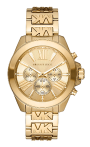Michael Kors Wren Chronograph Gold Dial Gold Steel Strap Watch for Women - MK6952