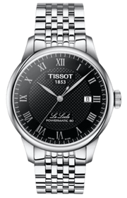 Tissot Le Locle Powermatic 80 Black Dial Silver Steel Strap Watch For Men - T006.407.11.053.00