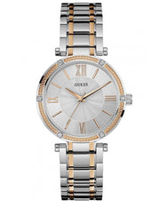 Guess Park Ave Silver Dial Two Tone Steel Strap Watch for Women - W0636L1
