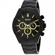 Hugo Boss Ikon Chronograph Black Dial Black Steel Strap Watch for Men - 1513278